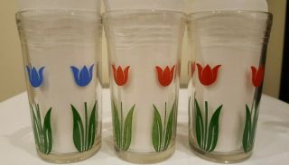 Set Of 3 Vintage Swanky Swigs? Tulips Juice Glasses