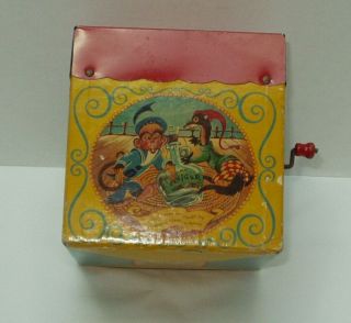 Vintage Mattel Music Maker Toy - Jack In The Box - " Jolly Tune " The Clown -