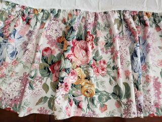 Vtg Ralph Lauren Allison Floral King Size Bed Skirt Cottage Chic Bows 16 " Drop