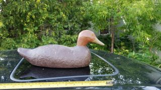 Vintage Handcarved & Painted Wooden Duck Decoy W/glass Eyes