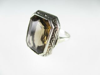 Art Deco Ring 835 Silber Edelstein Modernist Vintage Silver Ring Gem 17 Mm