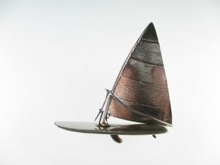 835 Silber Anhänger Windsurfer Surfbrett Windsurfbrett Vintage Silver Sailboard