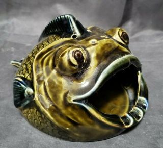 Funky Vintage Ceramic Fish Ashtray - 5 " By 7 " By 6 "