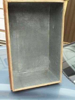 LARGE VINTAGE JAPANESE WOOD TEA CHEST,  BOX TRUNK,  STEEL TIN LINED,  PLANTER TABLE 6