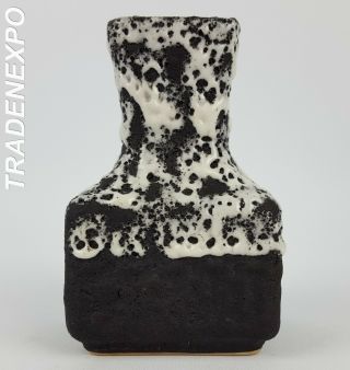 Small Vintage 60s - 70s Jopeko Keramik Black Vase West German Pottery Fat Lava Era