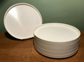6 Vintage Heller Max1 By Massimo Vignelli Italy White Plastic Dinner Plates