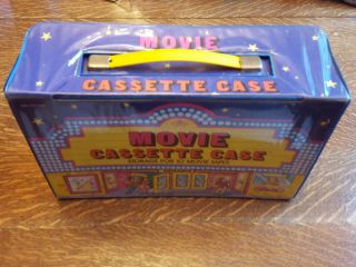 Vintage Vhs Movie Video Cassettes Tape Case Storage Box 10 Movies Hollywood