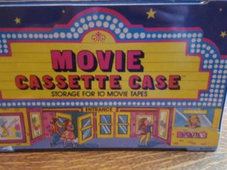 Vintage VHS Movie Video Cassettes Tape Case Storage box 10 Movies Hollywood 8