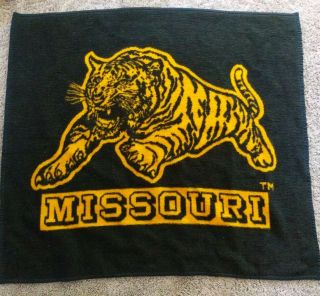 Vtg Biederlack Blanket Missouri University Tiger Mu Mizzou Sec Stadium Throw Usa