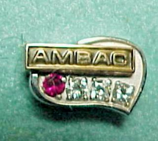 Vintage Ambac (american Bosch) 10k Gold 35 Year Service Award Lapel Pin Tie Tac