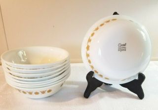9 Vintage Corelle Corning Livingware Butterfly Gold Soup/cereal Bowls 6¼” Vguc