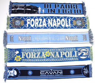 Napoli Scarf Cavani Vintage Football Scarves Sciarpa Italia Champions Calcio Old