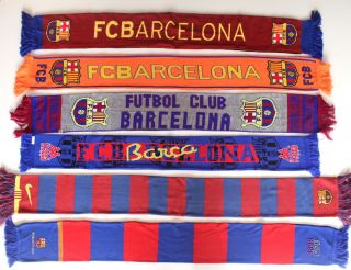 Barcelona Scarf Barca Vintage Football Scarves Bufanda Futbol Spain Knit Retro