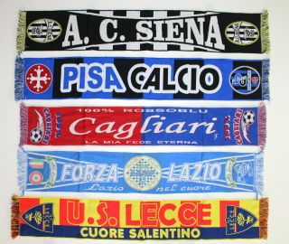 Siena Scarf Pisa Cagliari Lazio Lecce Sciarpa Vintage Football Scarves Italia