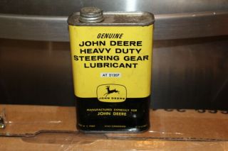 John Deere Steering Gear Lubricant Tractor Metal Oil Can Vintage Farm Sign