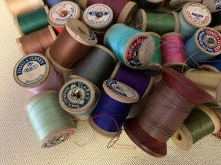 Vintage wooden spools 80 - silk and cotton thread 3