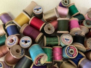 Vintage wooden spools 80 - silk and cotton thread 4