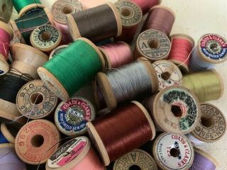 Vintage wooden spools 80 - silk and cotton thread 5
