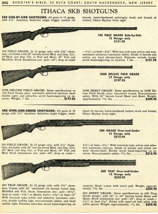 1967 Print Ad Of Ithaca Skb Model 100 200e Side - By - Side,  500 600 O&a Shotgun