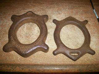 (2) Vintage Duck Decoy Weights Animal Trap Co.  Lititz Pa,  Victor Trap