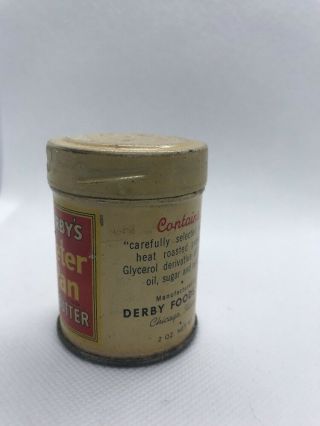 Great Vintage Derby ' s Peter Pan Peanut Butter Litho Tin Can Sample 2 oz A7 2