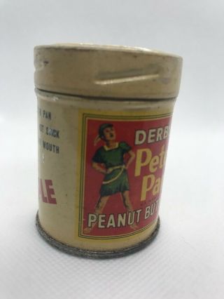 Great Vintage Derby ' s Peter Pan Peanut Butter Litho Tin Can Sample 2 oz A7 6