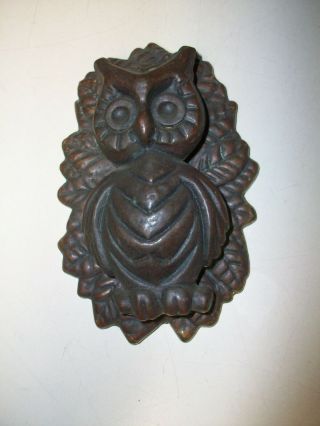 Vintage 1967 V A Gorton Brass Owl Door Knocker