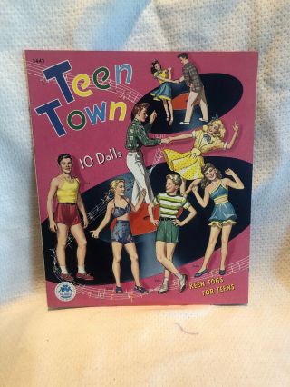 Vintage Rare 1946 Teen Town 3443 Paper Dolls By Merrill