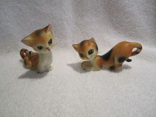 Vintage Kitten With Whiskers Salt And Pepper Shakers Enesco Delicate Little Cats