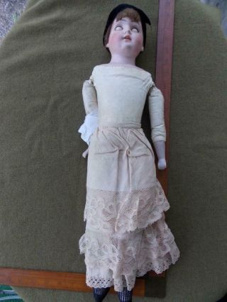 Antique 21 " Cuno & Otto Dressel Germany Bisque Head Leather Body Doll