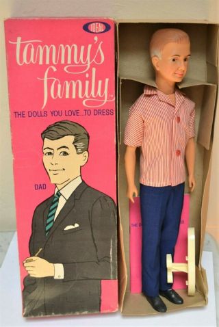 Dad Doll Rare Box Stand Vintage 1960 Tammy Pepper Ideal Clothes Family Man