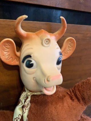 Vintage My Toy Rubber Face Borden Cow Bessie Advertising Plush 2