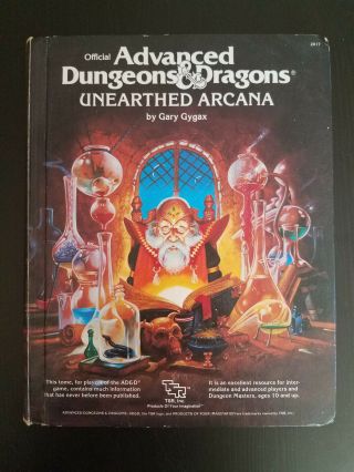 Vintage: Unearthed Arcana 1st Edition 1985 Tsr Ad&d