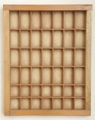 Small Wooden Vintage Letterpress Printers Tray Cabinet Type Case Display