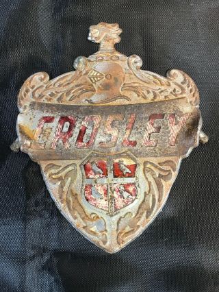 Vintage Crosley Car Emblem Badge Name Plate