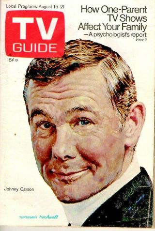 Vintage - Tv Guide Aug 15th 1970 - Johnny Carson - Cover Exc