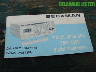 Vintage Electric Radio Beckman Model 3050 & Rms - 3060 Digital Multimeter
