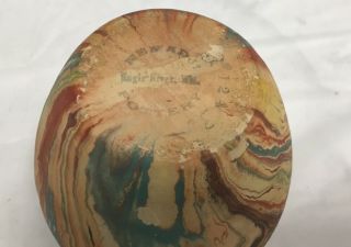 Vintage Stamped Nemadji Pottery Vase 124 Swirl Art Pottery Vase 4 7/8” Tall 7