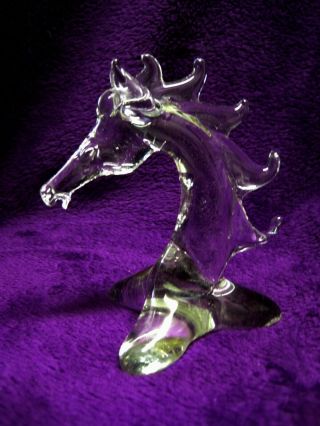 Vintage Baccarat Crystal Horse Head Glass Sculpture