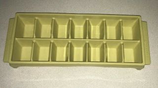 Vintage General Electric Ice Cube Tray Harvest Gold Yellow Plastic Ge
