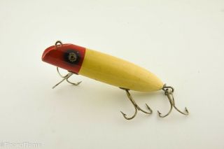 Vintage South Bend Glass Eye Bass Oreno Model 973 Red & White Antique Lure ET39 2