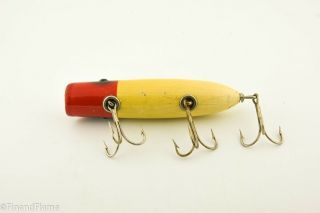 Vintage South Bend Glass Eye Bass Oreno Model 973 Red & White Antique Lure ET39 4