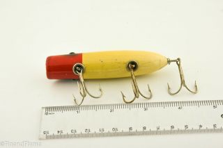 Vintage South Bend Glass Eye Bass Oreno Model 973 Red & White Antique Lure ET39 5