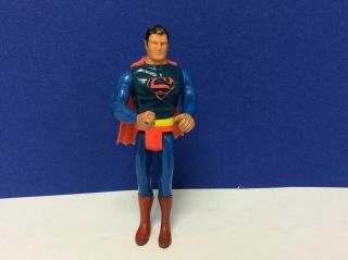 Vintage 1979 Dc Comics Superman Action Figure Superhero With Plastic Red Cape