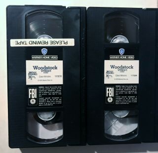 Vintage 1969 Woodstock Music Festival Movie 2 VHS Cassette Set 3