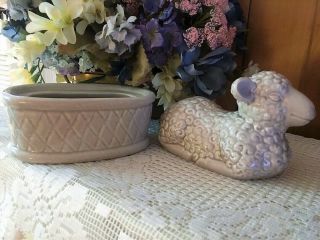 Adorable Rare Vintage Lamb Butter Dish with Lid 4