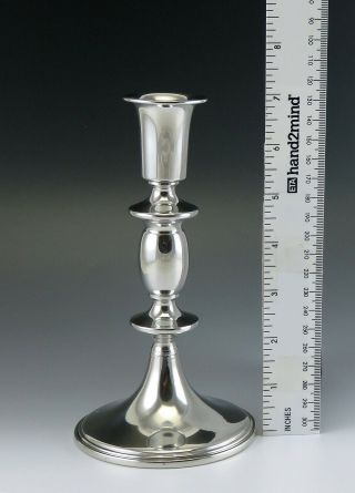 Pair Vintage Shreve Crump & Low Polished Pewter Candlestick Holders 4