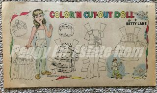 125 UNCUT NEWSPAPER PAPER DOLLS ' COLOR ' N CUT - OUT DOLL BY BETTY LANE ' 1969 - 72, 4