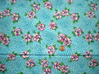 FLORAL Full Vtg FEEDSACK Quilt Sewing Doll Clohtes Craft Fabric Blue Pink Green 2