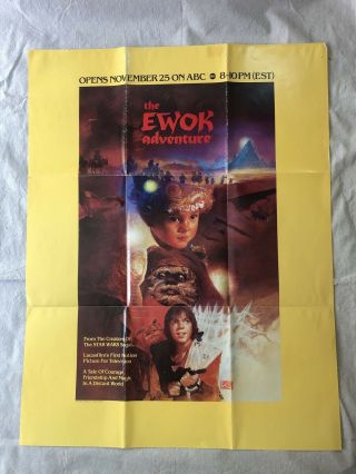 Vintage 1984 The Ewok Adventure Television Premier Movie Poster Star Wars 2